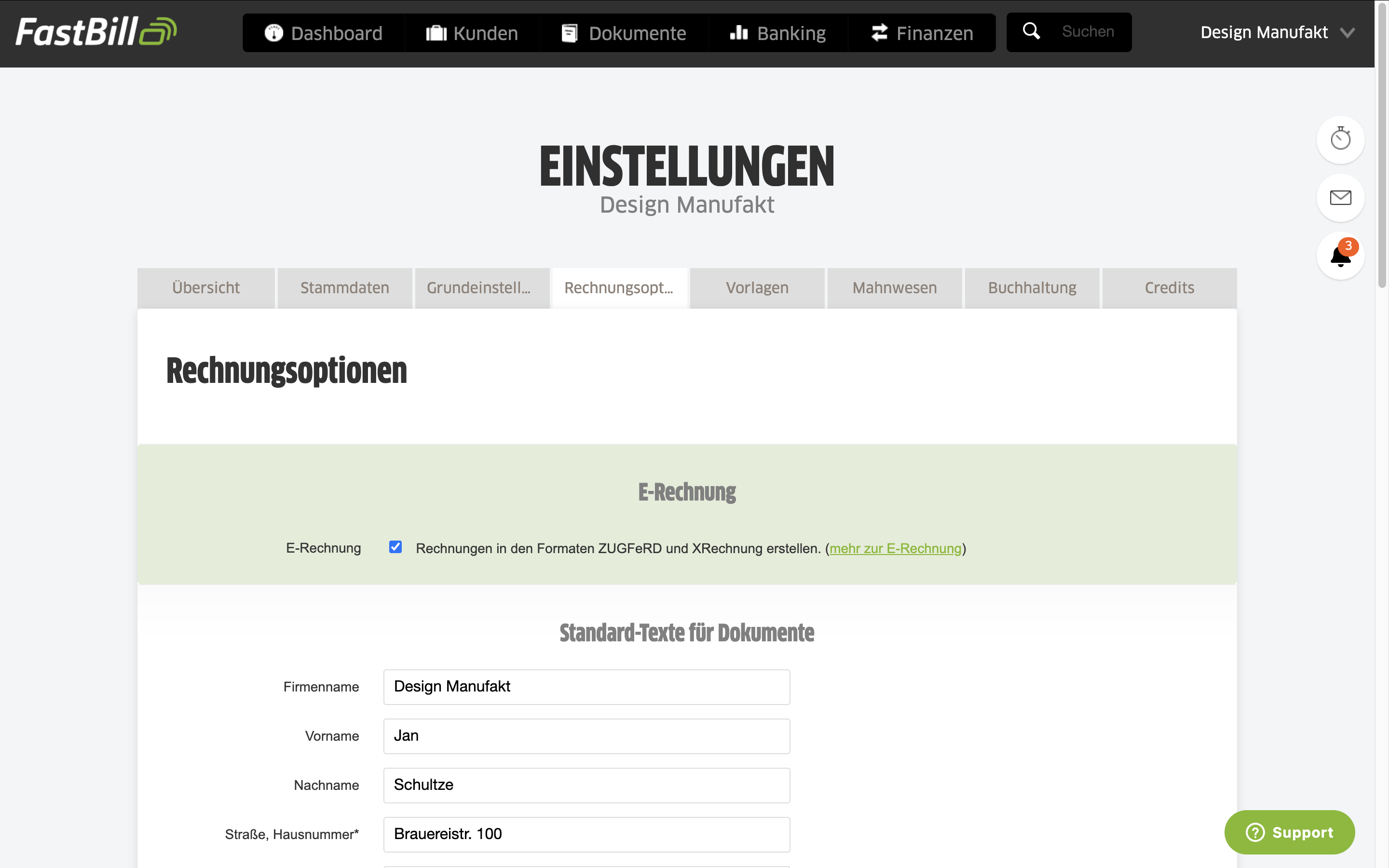 Unter Mehr Details findest du die Links zu den Stellen, wo Daten ergänzt werden müssen.