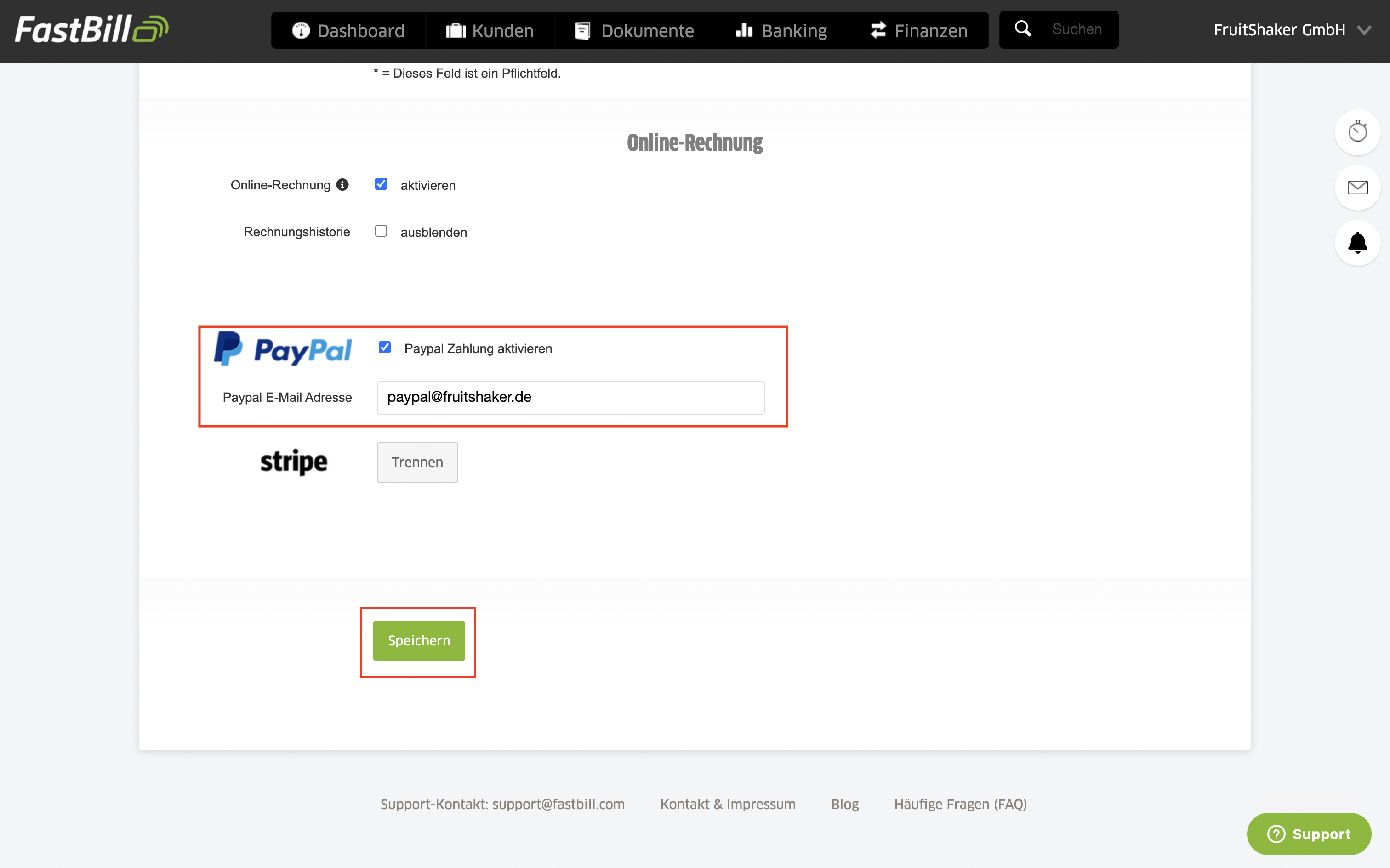 PayPal mit FastBill verbinden