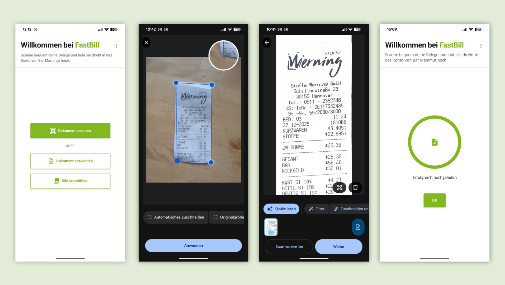 Android FastBill Scan App